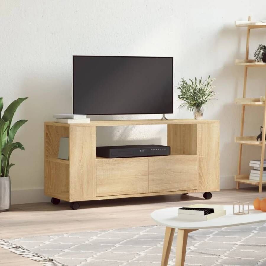 VidaXL Tv-meubel 102x34 5x43 cm bewerkt hout sonoma eikenkleurig