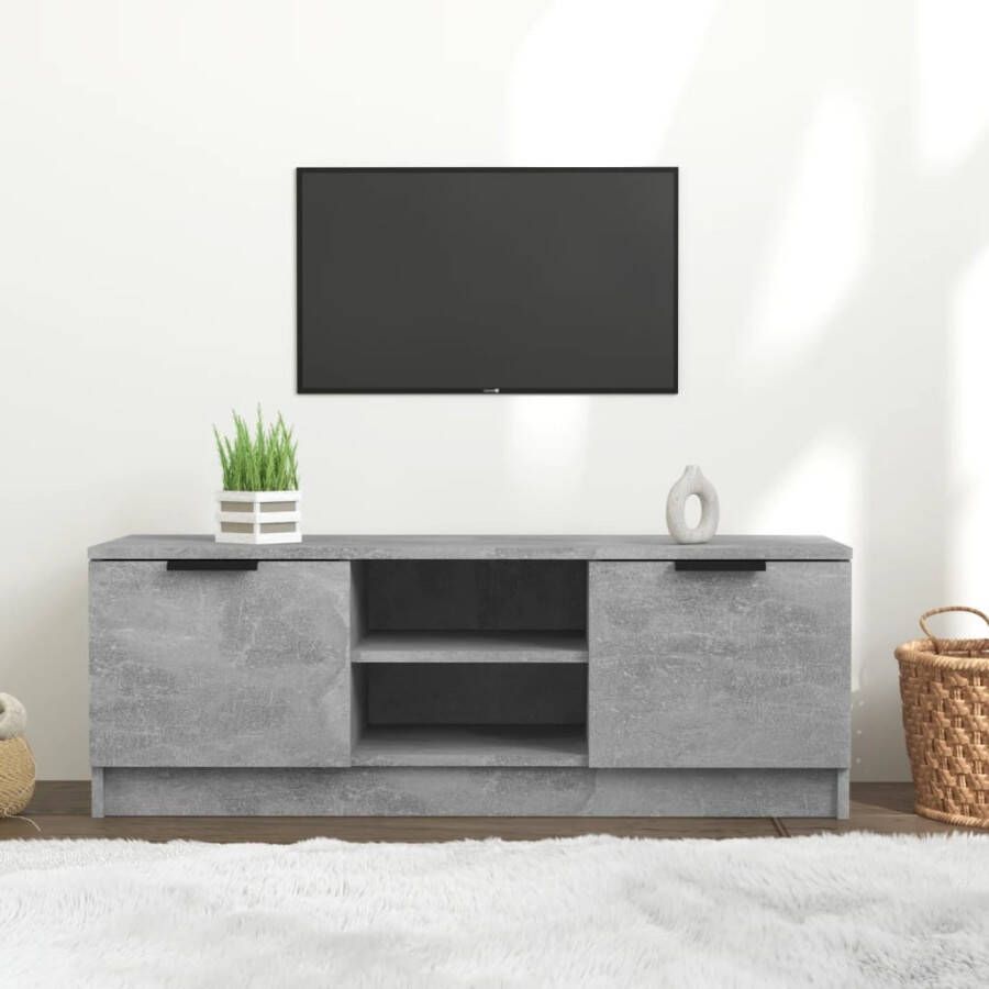 VidaXL Tv-meubel 102x35x36 5 cm bewerkt hout betongrijs