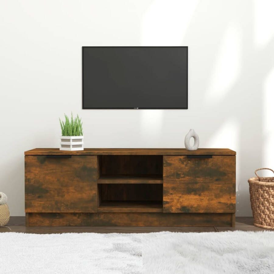 VidaXL Tv-meubel 102x35x36 5 cm bewerkt hout gerookt eikenkleurig