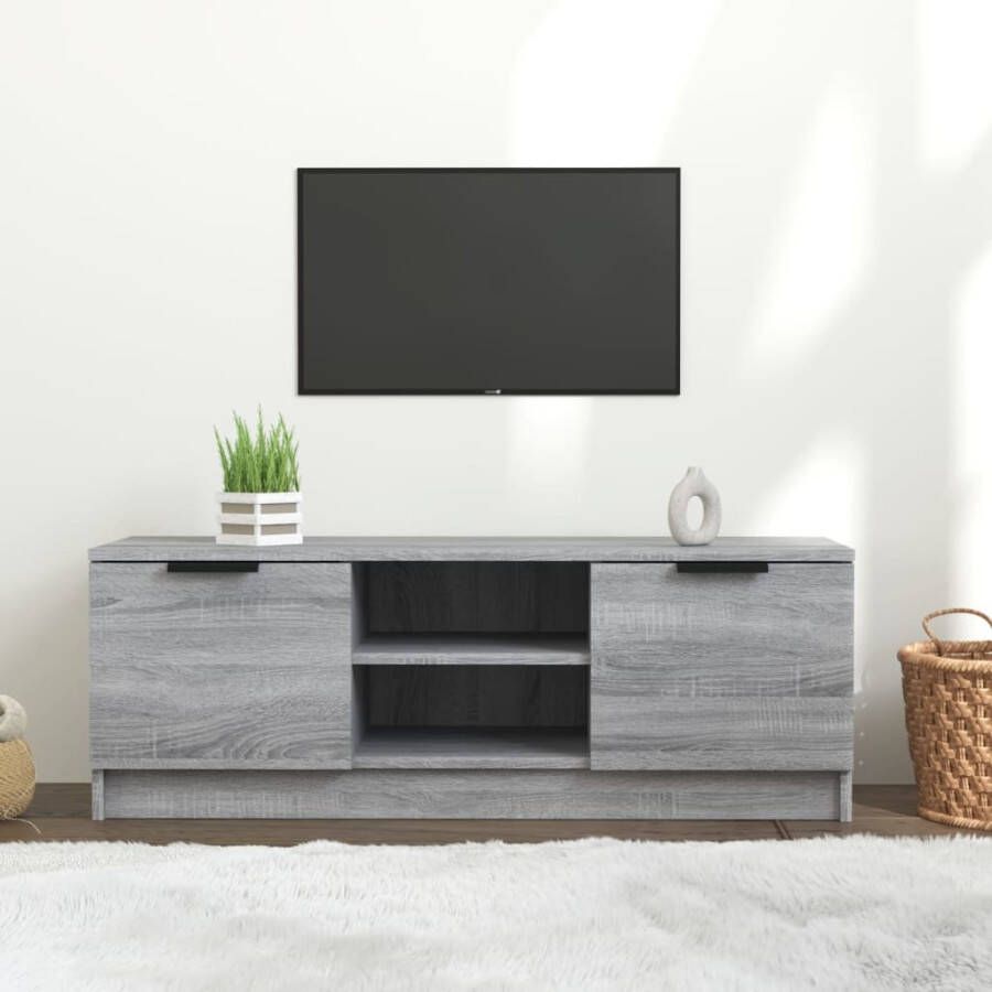 VidaXL Tv-meubel 102x35x36 5 cm bewerkt hout grijs sonoma eikenkleurig