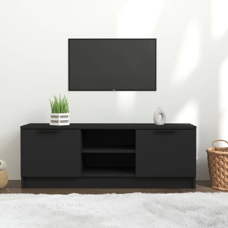 VidaXL Tv-meubel 102x35x36 5 cm bewerkt hout zwart