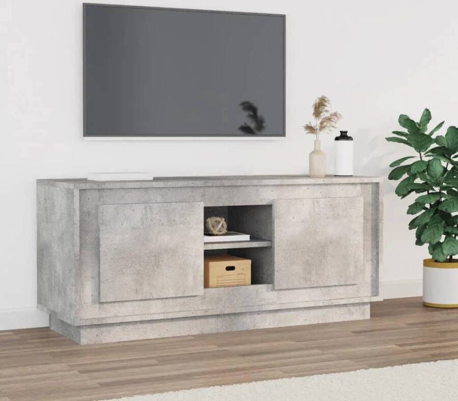 VidaXL Tv-meubel 102x35x45 cm bewerkt hout betongrijs