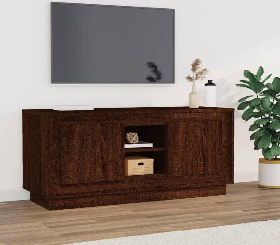 VidaXL Tv-meubel 102x35x45 cm bewerkt hout bruin eikenkleur