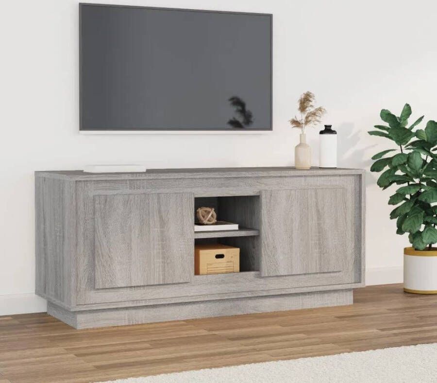 VidaXL Tv-meubel 102x35x45 cm bewerkt hout grijs sonoma eikenkleurig