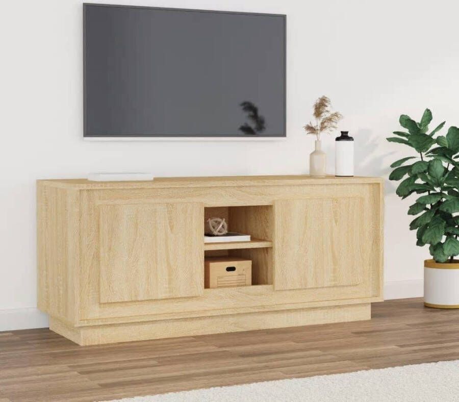 VidaXL Tv-meubel 102x35x45 cm bewerkt hout sonoma eikenkleurig
