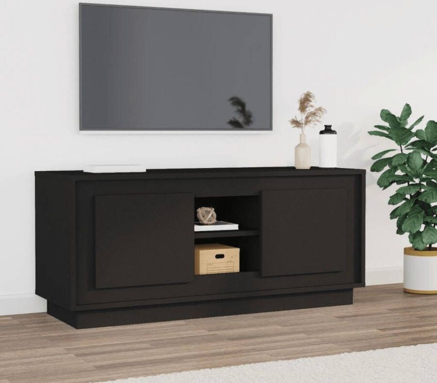 VidaXL Tv-meubel 102x35x45 cm bewerkt hout zwart