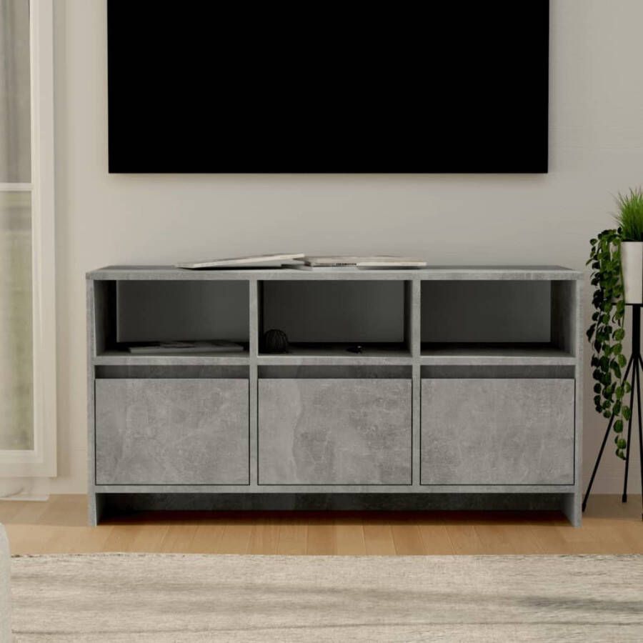 vidaXL Tv-meubel 102x37 5x52 5 cm spaanplaat betongrijs