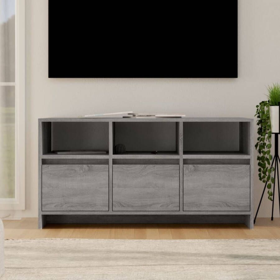 VidaXL Tv-meubel 102x37 5x52 5 cm bewerkt hout grijs sonoma eikenkleur