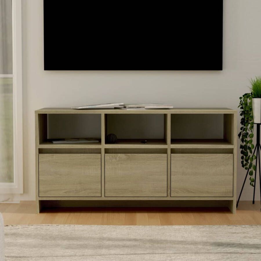 vidaXL Tv-meubel 102x37 5x52 5 cm bewerkt hout sonoma eikenkleurig