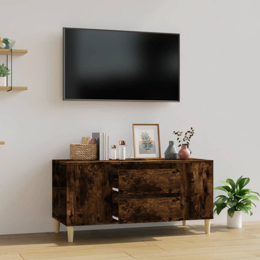 VidaXL Tv-meubel 102x44 5x50 cm bewerkt hout gerookt eikenkleurig