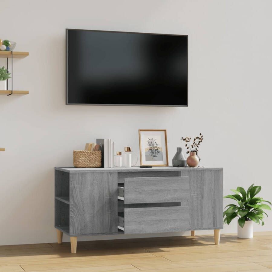 VidaXL Tv-meubel 102x44 5x50 cm bewerkt hout grijs sonoma eikenkleurig