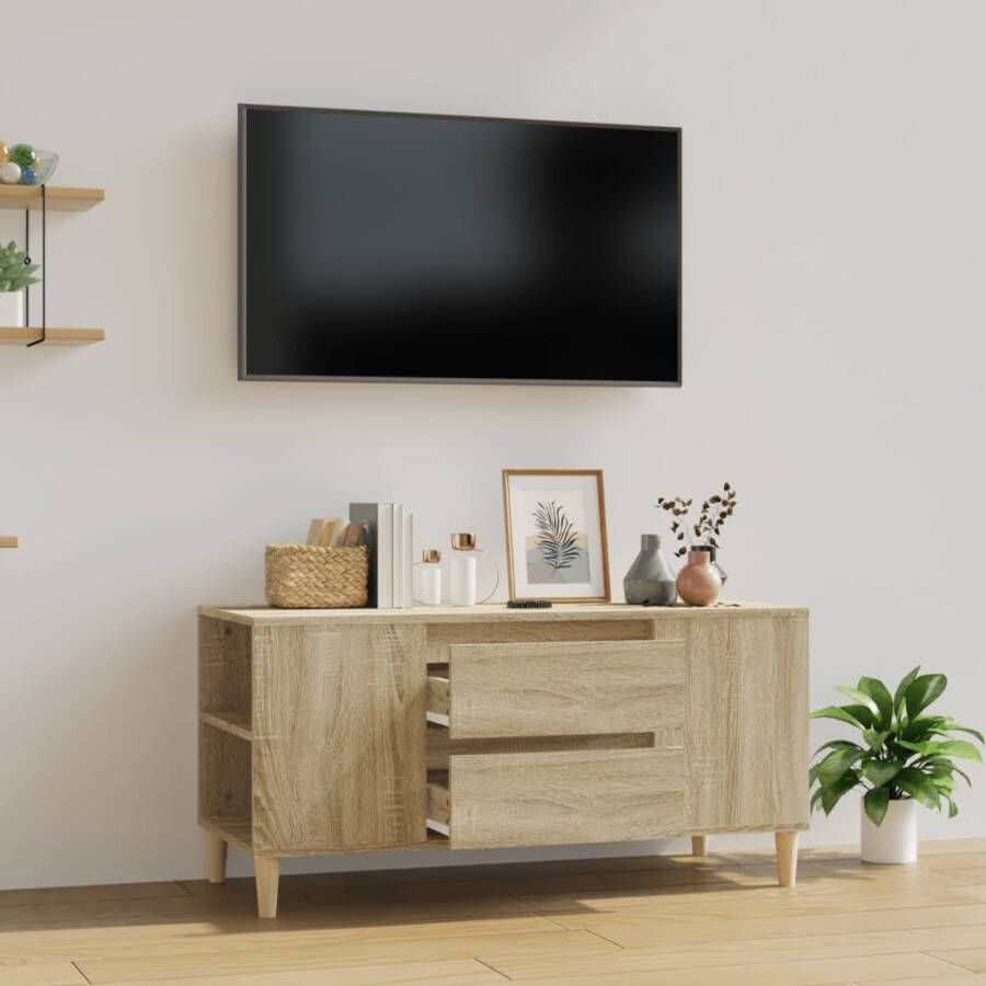 VidaXL Tv-meubel 102x44 5x50 cm bewerkt hout sonoma eikenkleurig