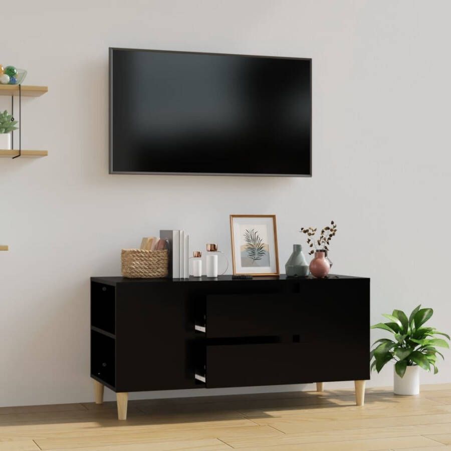VidaXL Tv-meubel 102x44 5x50 cm bewerkt hout zwart