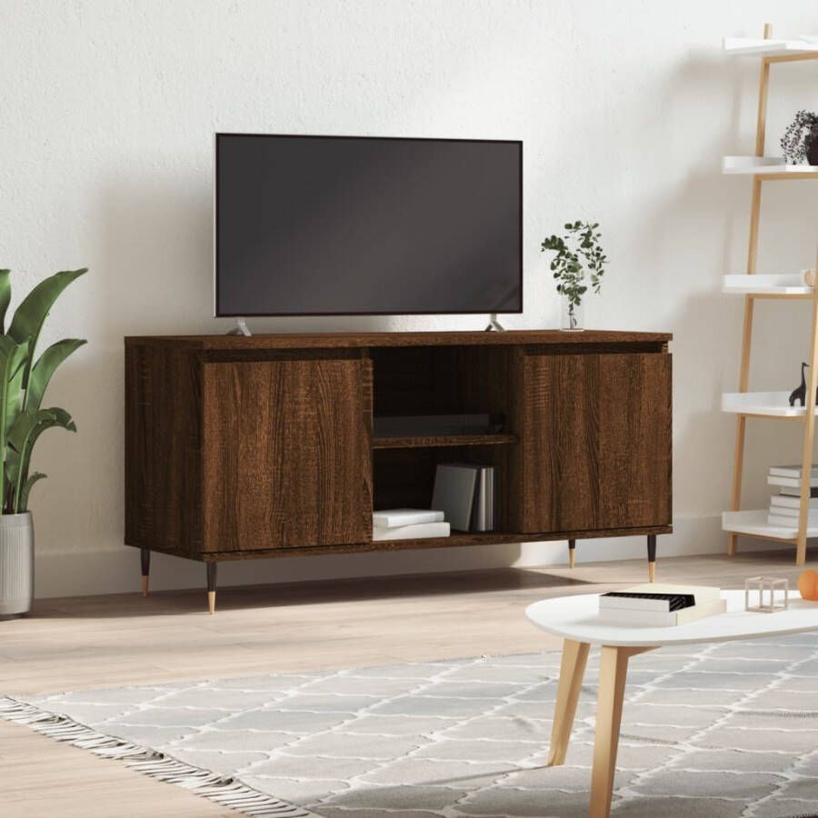 VidaXL Tv-meubel 104x35x50 cm bewerkt hout bruin eikenkleur