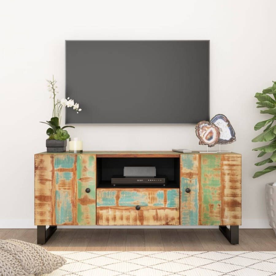 VidaXL Tv-meubel 105x33 5x46 cm massief hout gerecycled bewerkt hout
