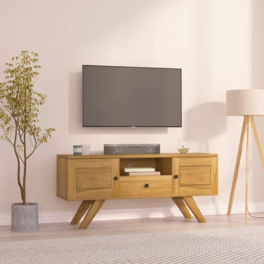 VidaXL Tv-meubel 110x30x50 cm massief teakhout