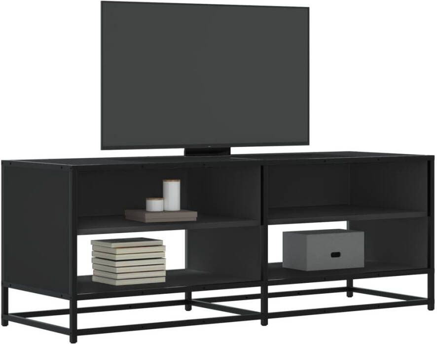 VidaXL Tv-meubel 120 5x40x46 cm bewerkt hout en metaal zwart