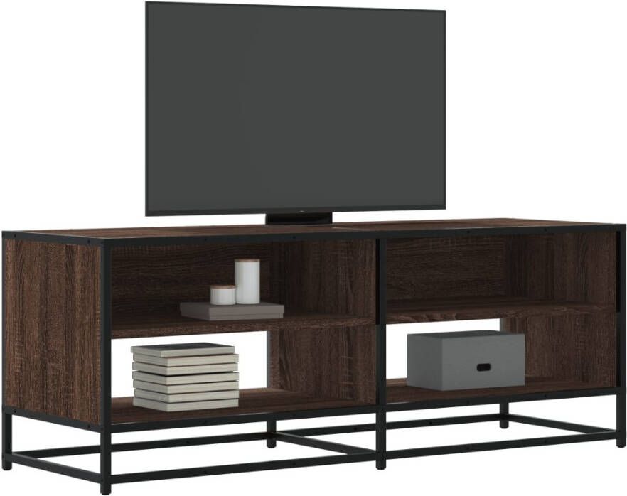 VidaXL Tv-meubel 120 5x40x46 cm bewerkt hout metaal bruin eikenkleur