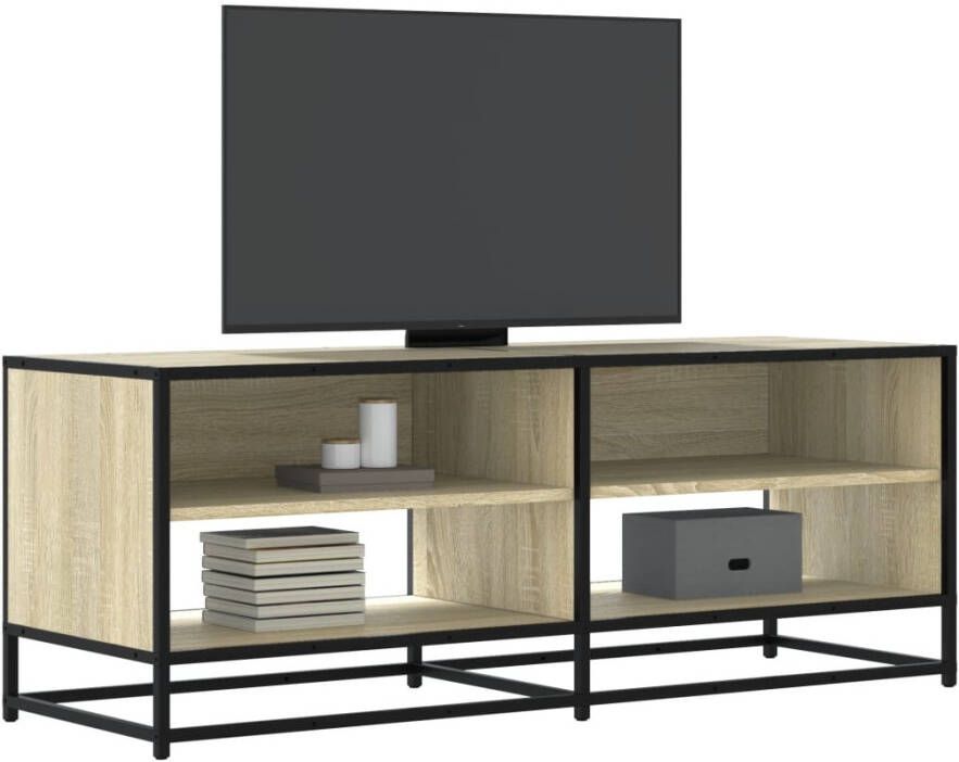 VidaXL Tv-meubel 120 5x40x46cm bewerkt hout metaal sonoma eikenkleurig