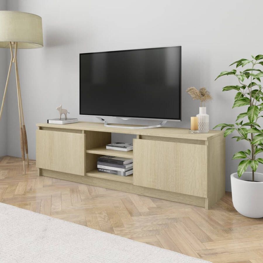 VidaXL Tv-meubel 120x30x35 5 cm bewerkt hout sonoma eikenkleurig