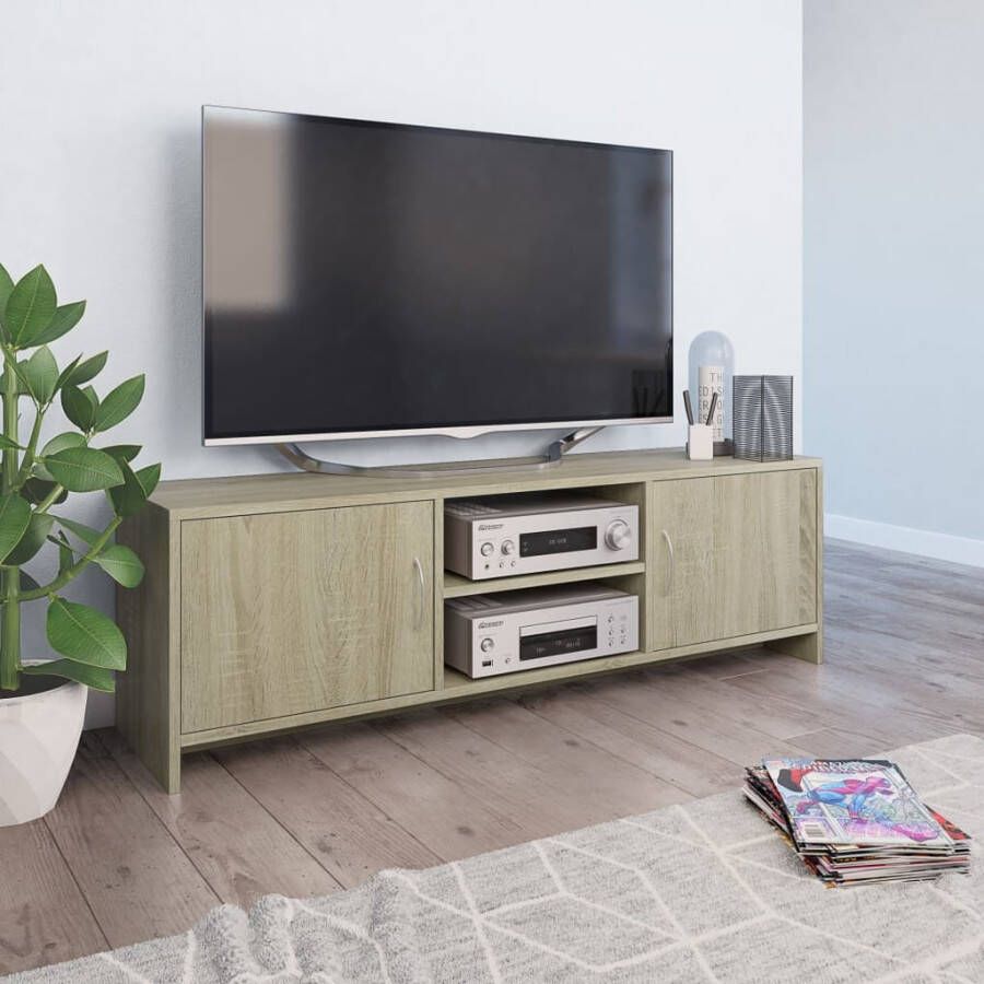 VidaXL Tv-meubel 120x30x37 5 cm bewerkt hout sonoma eikenkleurig