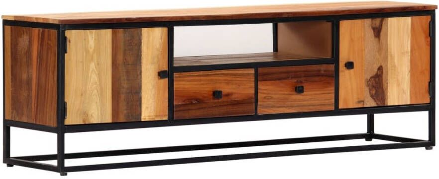 VidaXL Tv meubel 120x30x40 cm massief gerecycled hout en staal