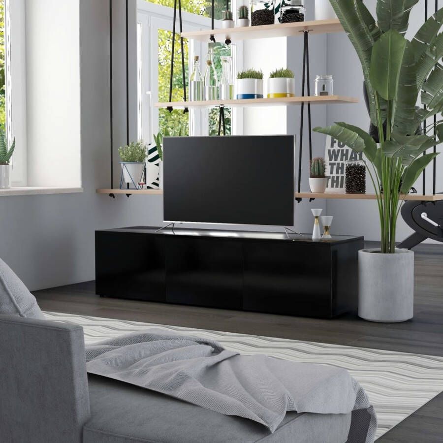 VidaXL Tv-meubel 120x34x30 cm bewerkt hout zwart