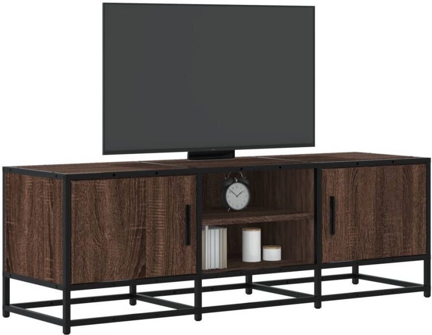 VidaXL Tv-meubel 120x35x41 cm bewerkt hout metaal bruin eikenkleur