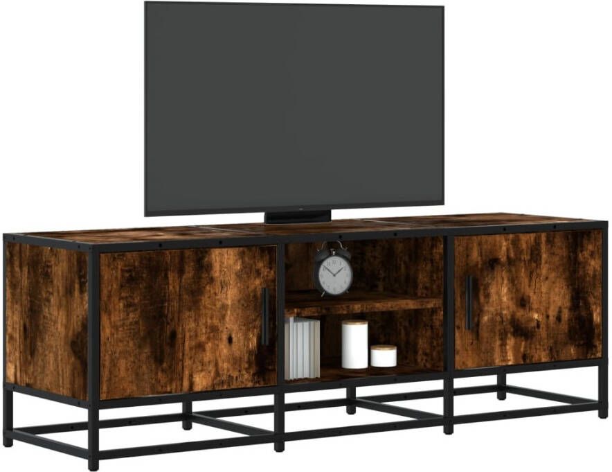 VidaXL Tv-meubel 120x35x41 cm bewerkt hout metaal gerookt eikenkleurig