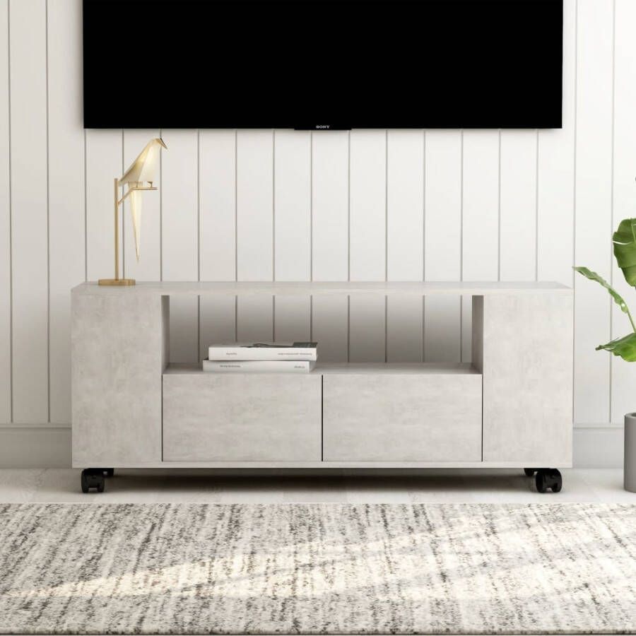 VidaXL Tv-meubel 120x35x48 cm bewerkt hout betongrijs