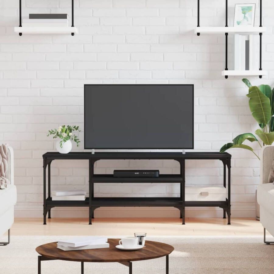 VidaXL Tv-meubel 121x35x45 cm bewerkt hout en ijzer zwart