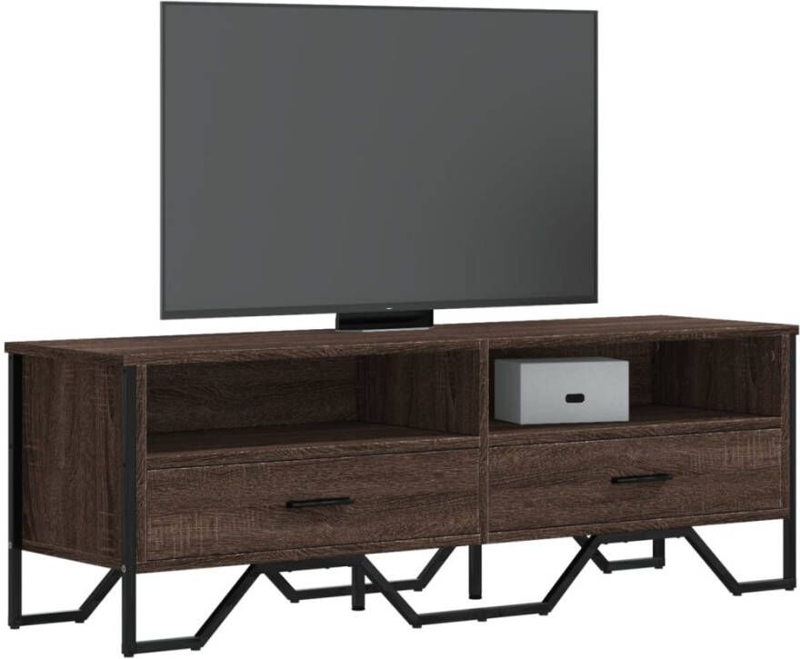 VidaXL Tv-meubel 122x34x41 cm bewerkt hout bruin eikenkleurig