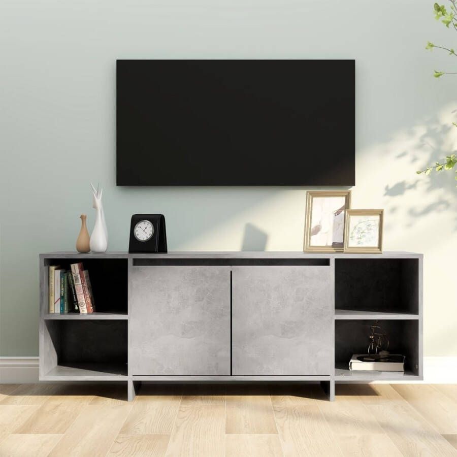 VidaXL Tv-meubel 130x35x50 cm bewerkt hout betongrijs