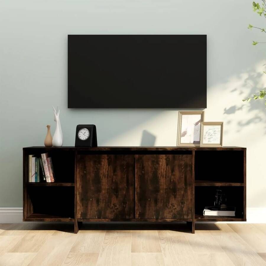 vidaXL Tv-meubel 130x35x50 cm bewerkt hout gerookt eikenkleurig