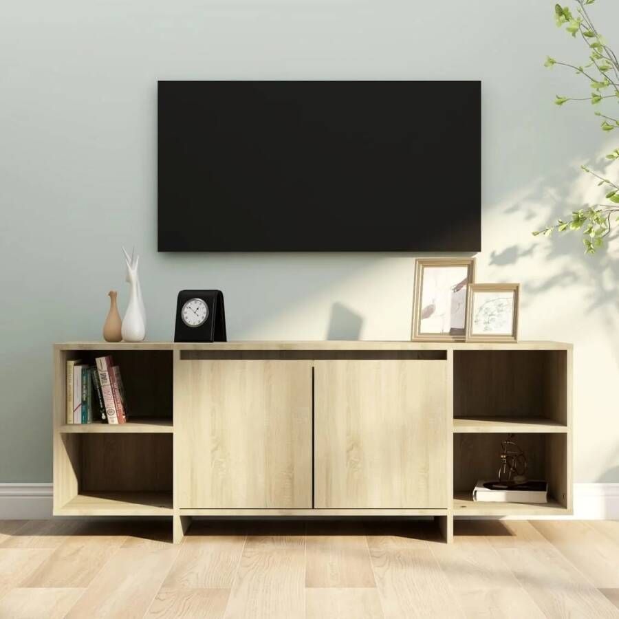 vidaXL Tv-meubel 130x35x50 cm bewerkt hout sonoma eikenkleurig