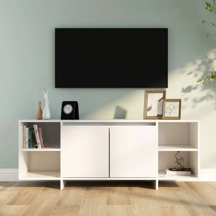 vidaXL Tv-meubel 130x35x50 cm bewerkt hout wit