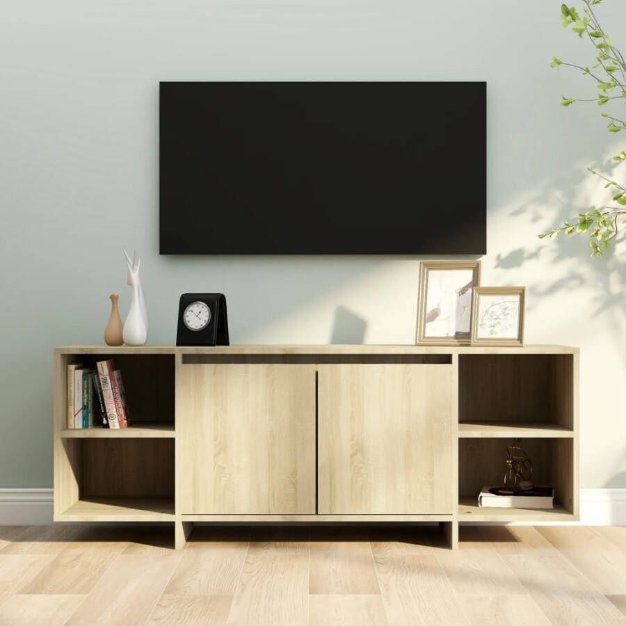 VidaXL Tv-meubel 130x35x50 cm bewerkt hout sonoma eikenkleurig