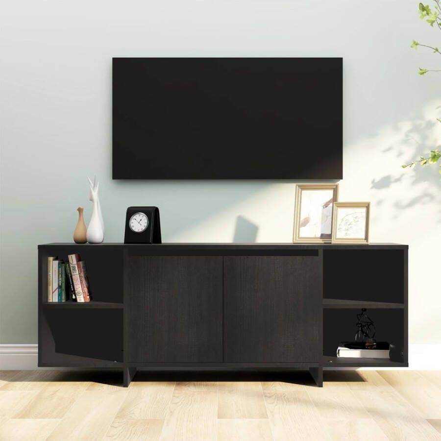 VidaXL Tv-meubel 130x35x50 cm bewerkt hout zwart