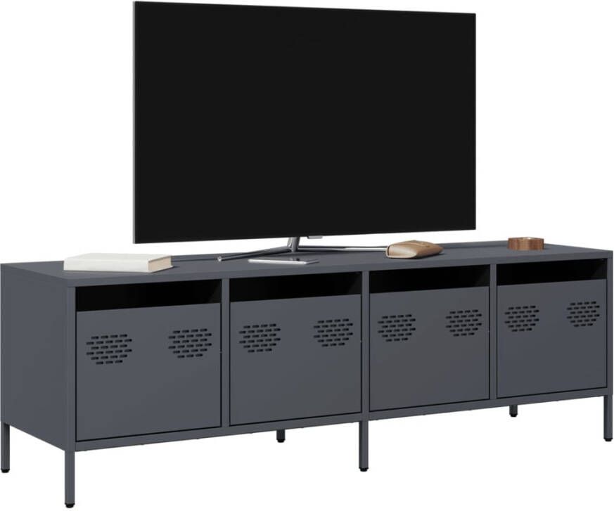 VidaXL Tv-meubel 135x39x43 5 cm koudgewalst staal antracietkleurig