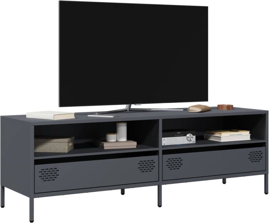 VidaXL Tv-meubel 135x39x43 5 cm koudgewalst staal antracietkleurig