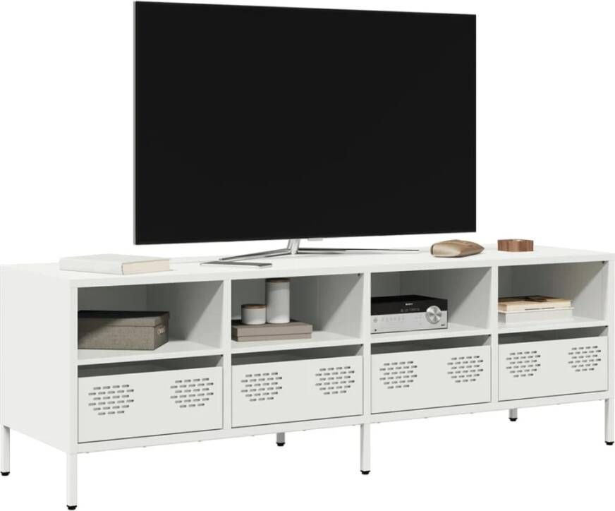 VidaXL Tv-meubel 135x39x43 5 cm koudgewalst staal wit