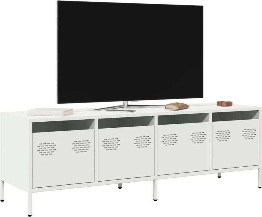 VidaXL Tv-meubel 135x39x43 5 cm koudgewalst staal wit