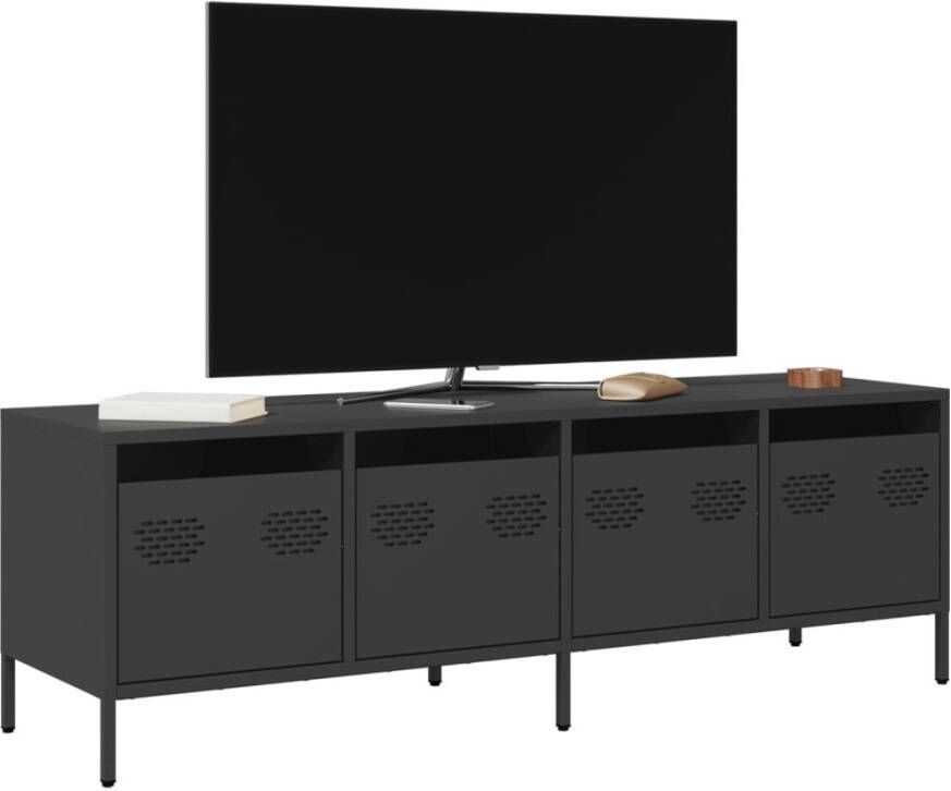 vidaXL Tv-meubel 135x39x43 5 cm koudgewalst staal zwart