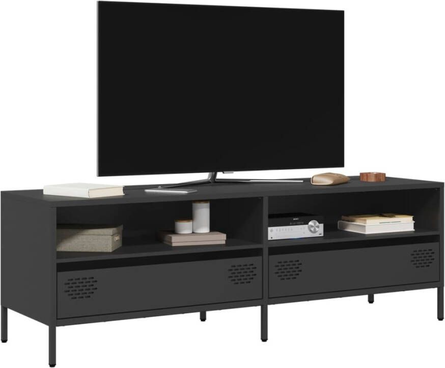 VidaXL Tv-meubel 135x39x43 5 cm koudgewalst staal zwart