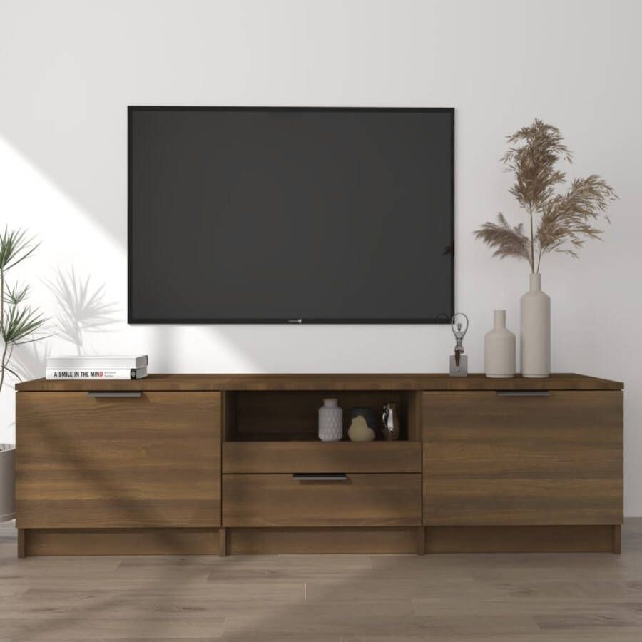 VidaXL Tv-meubel 140x35x40 cm bewerkt hout bruineikenkleurig