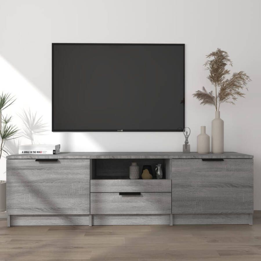 VidaXL Tv-meubel 140x35x40 cm bewerkt hout grijs sonoma eikenkleurig