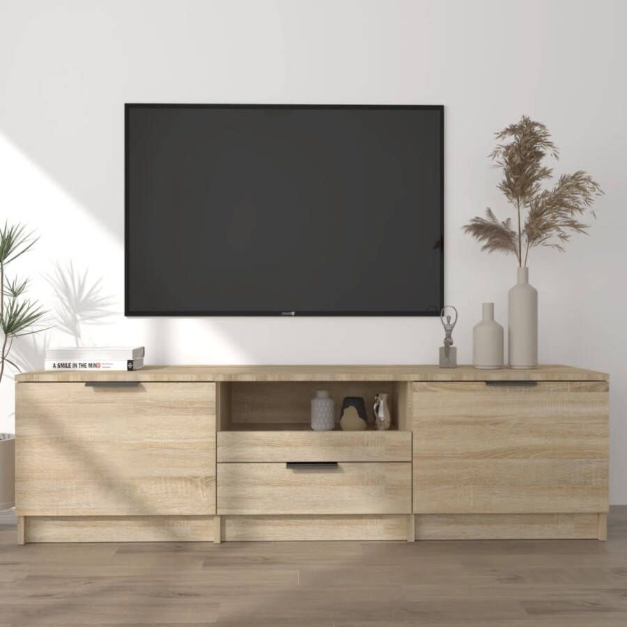 VidaXL Tv-meubel 140x35x40 cm bewerkt hout sonoma eikenkleurig