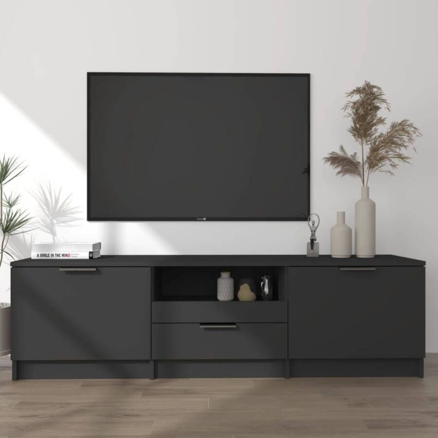 VidaXL Tv-meubel 140x35x40 cm bewerkt hout zwart