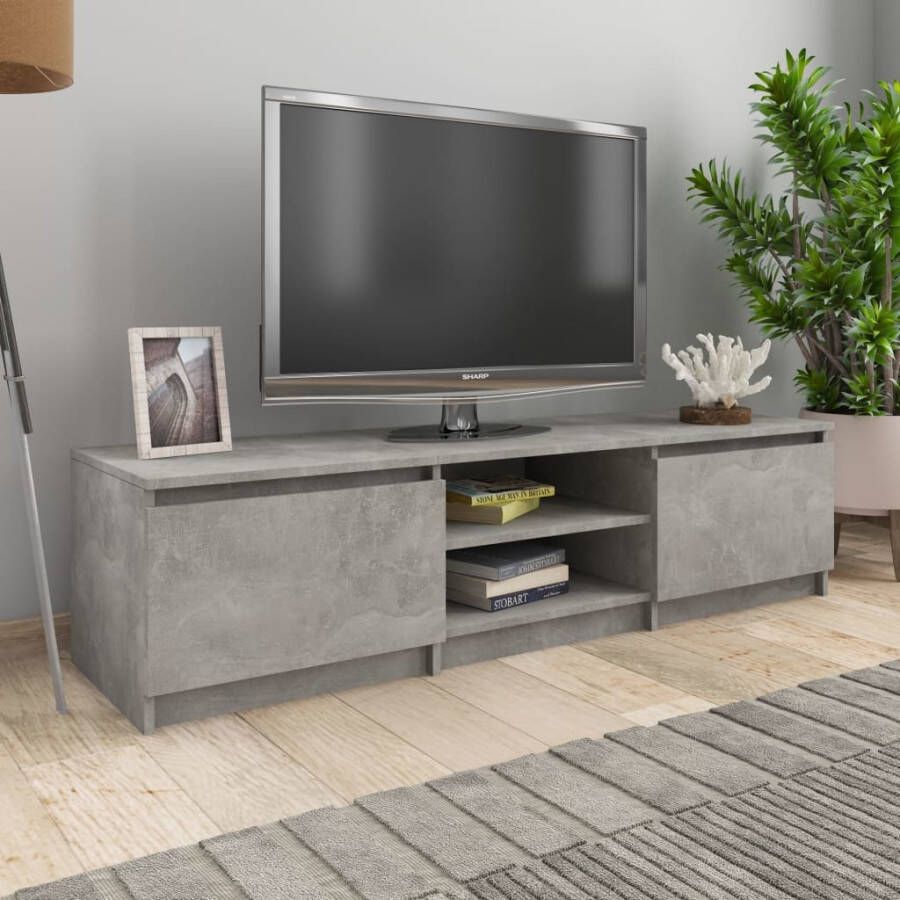 VidaXL Tv-meubel 140x40x35 5 cm bewerkt hout betongrijs