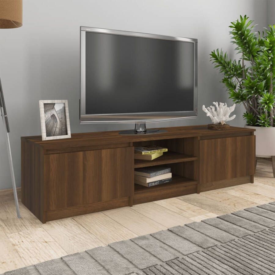 vidaXL Tv-meubel 140x40x35 5 cm bewerkt hout bruineikenkleurig